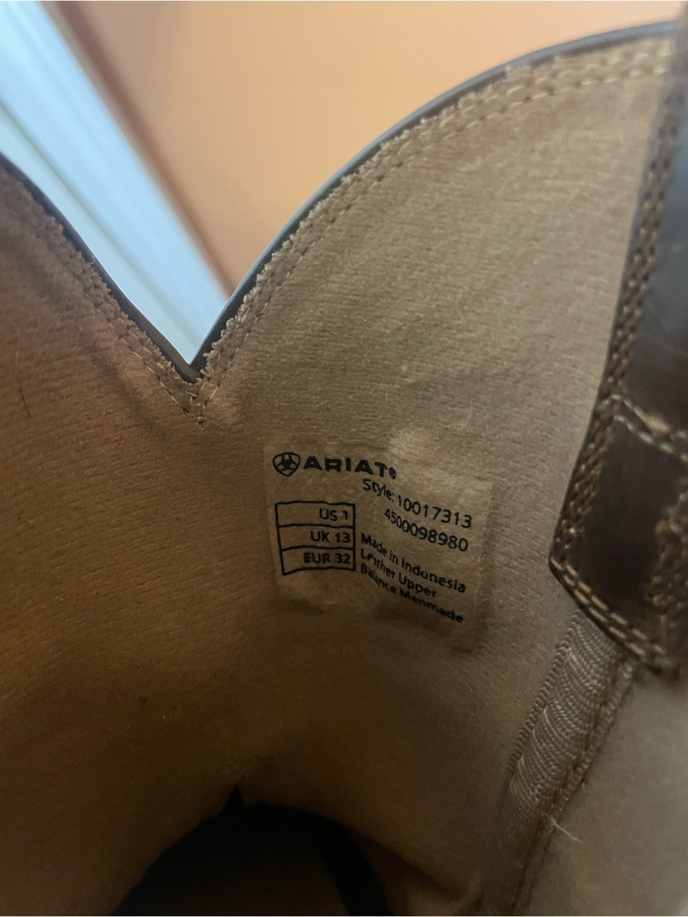 Ariat Boy’s Honor Western Boots Square Toe in Dark Brown Size 1 Barely Worn - Picture 10 of 11